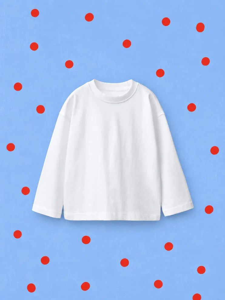 Beyaz Uzun Kol Oversize T-Shirt